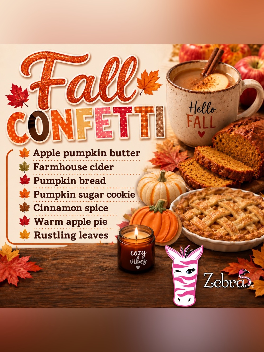 Pink Zebra Fall Confetti Blend